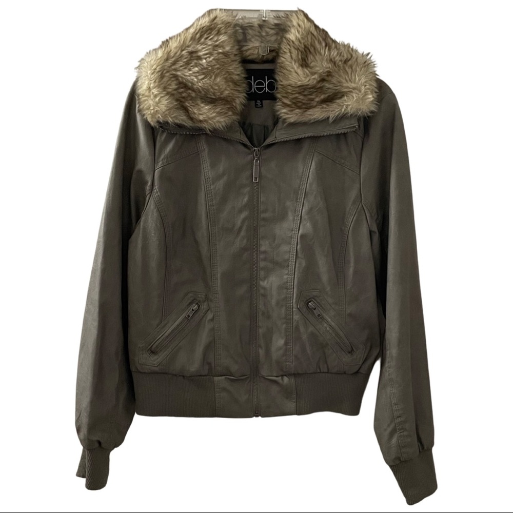 Deb Bomber Jacket with Faux Fur Collar - Picture 1 of 9